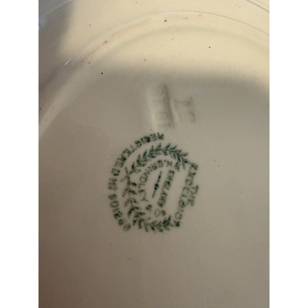 Rare WH Grindley Excelsior Antique Ironstone Octagonal Platters + Oval Bowl 1910 - Picture 9 of 16